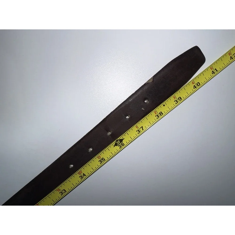 Vintage Christian Dior Belt Brown Split‎ Leather 90/36 Made In Spain *READ*
